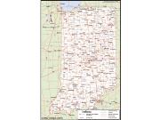 Indiana with Counties Wall Map