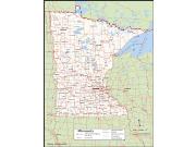 Minnesota with Counties Wall Map