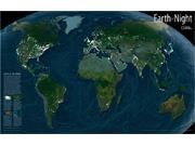 World at Night Map bright-colored