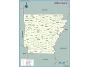 Arkansas County Outline Wall Map