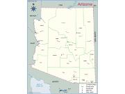 Arizona County Outline Wall Map