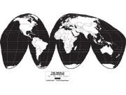 Goode Projection  World Simplified Wall Map