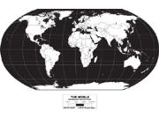 World Simplified Wall Map - Robinson Projection