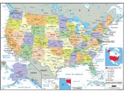US Political Wall Map from GeoAtlas