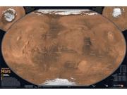 Mars Physical Wall Map