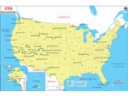 US National Park Wall Map from Maps of World