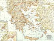 Greece and the Aegean 1958 Wall Map