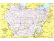Illinois, Indiana, Ohio and Kentucky Wall Map