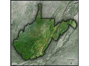 West Virginia Satellite Wall Map