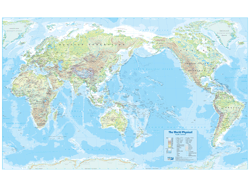 Pacific Centred World Wall Map