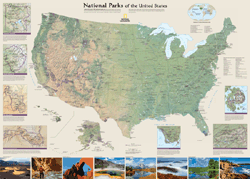 National Parks of The United States Wall Map