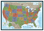 US Political Map bright colored