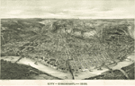 1900 Cincinnati antique wall map