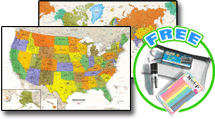 Contemporary World and USA Wall Map Bundle by GeoNova