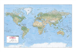 Physical Wall Map of the World