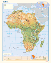 Africa Physical Wall Map