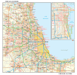 Chicago, IL Wall Map