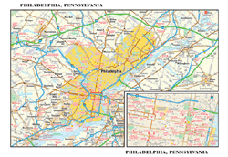 Philadelphia, PA Wall Map