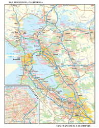 San Francisco, CA Wall Map