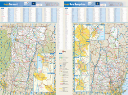 New Hampshire and Vermont Wall Map