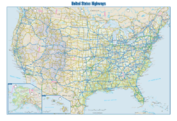 US Interstate Wall Map