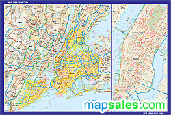 New York, NY Wall Map
