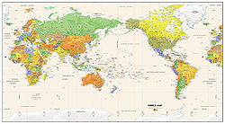 Pacific World Wall Map