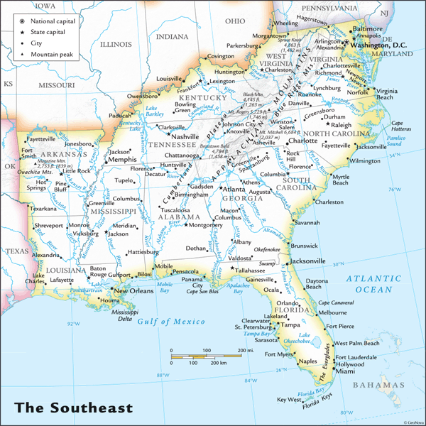 Southeast Usa Map