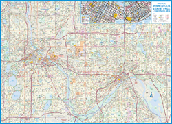 Minneapolis/St Paul Wall Map