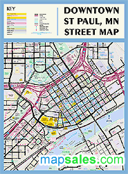 Wall map of downtown St. Paul, Minnesota