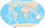 Europe Centered Physical/Political Winkel Tripel Wall Map