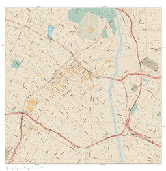 Los Angeles Downtown, CA City Wall Map
