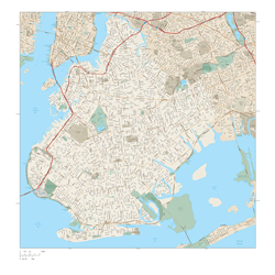 New York City - Brooklyn, NY City Wall Map