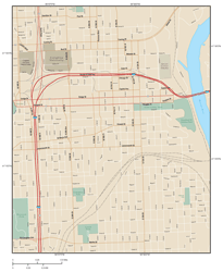 Omaha Downtown Wall Map
