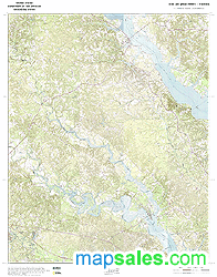 King and Queen County, VA Topo Wall Map