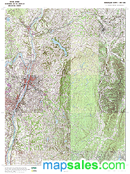 Rensselaer County, NY Topo Wall Map