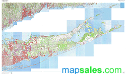 Suffolk County, NY Topo Wall Map