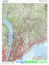 Westchester County, NY Topo Wall Map