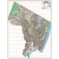 Bergen County NJ Wall Map by UniversalMap