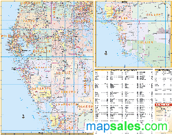 Florida Southwest Region Wall Map