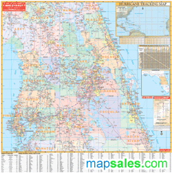 Florida Central Regional Wall Map