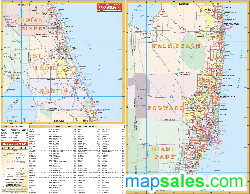 Florida Southeast Region Wall Map