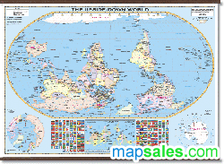 World Upside Down Wall Map