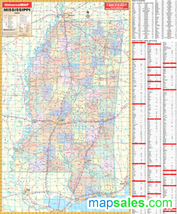 Mississippi Wall Map