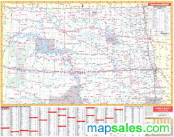 North Dakota Wall Map