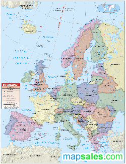 Europe Classroom Wall Map