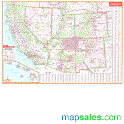 US Southwestern Wall Map