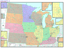 Colorcast regional wall map
