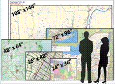 Regional wall map sizes