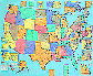 Mounted state wall map